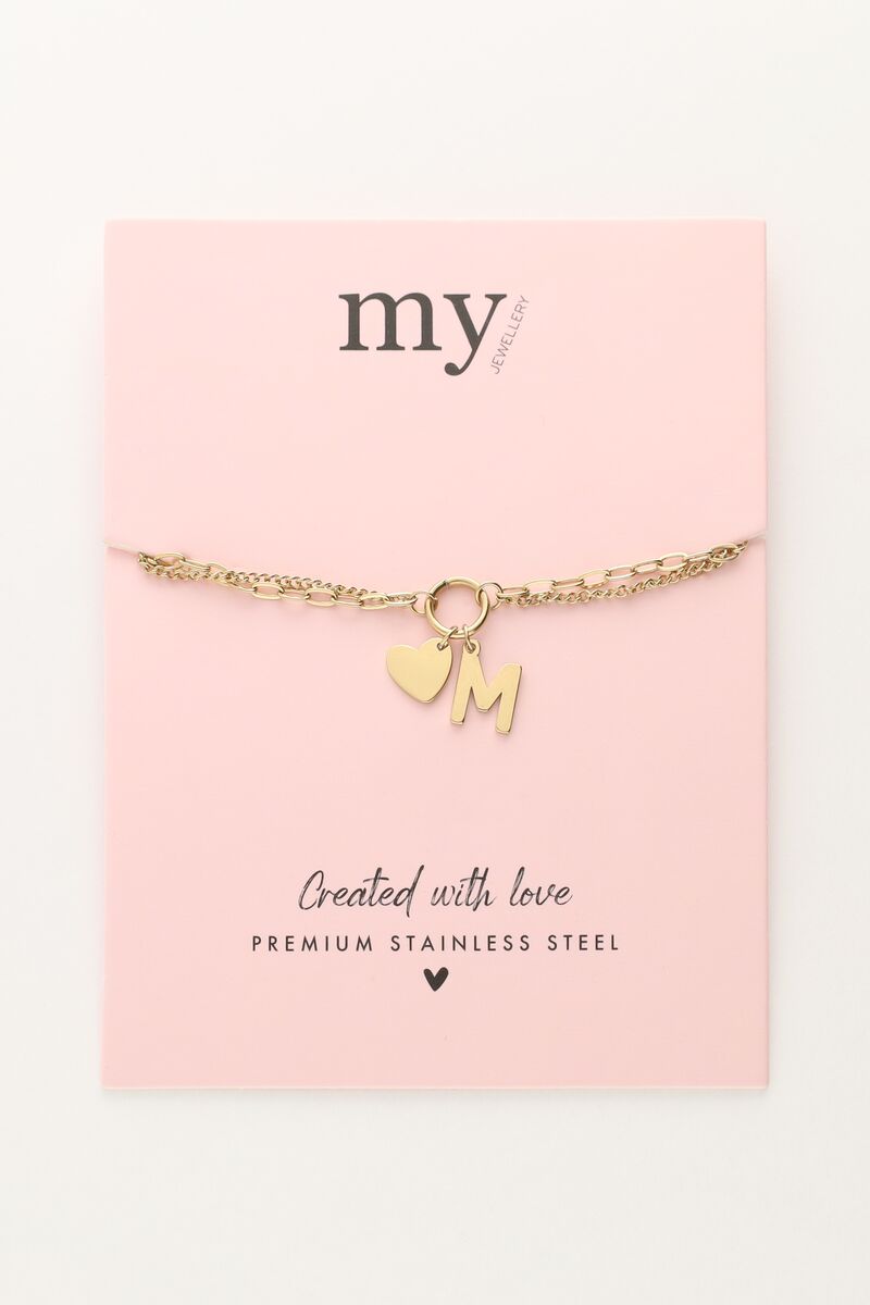 Initial double bracelet with heart | My Jewellery