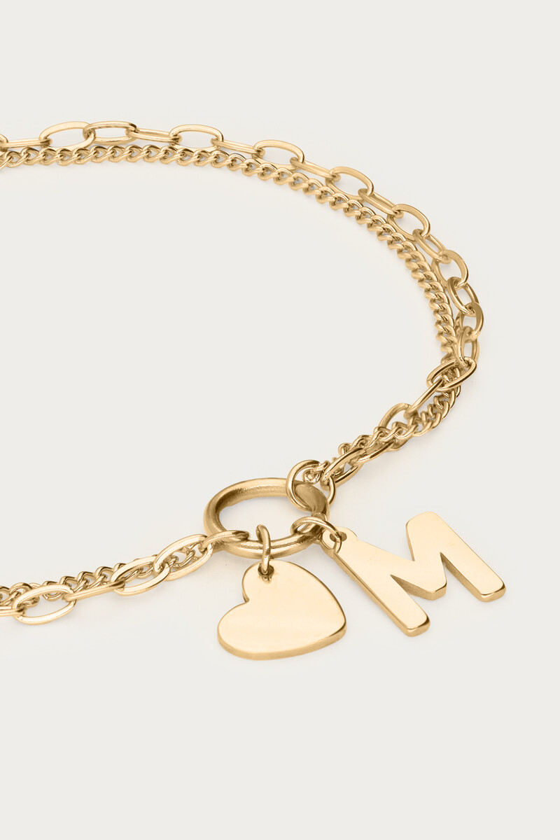 Initial double bracelet with heart | My Jewellery