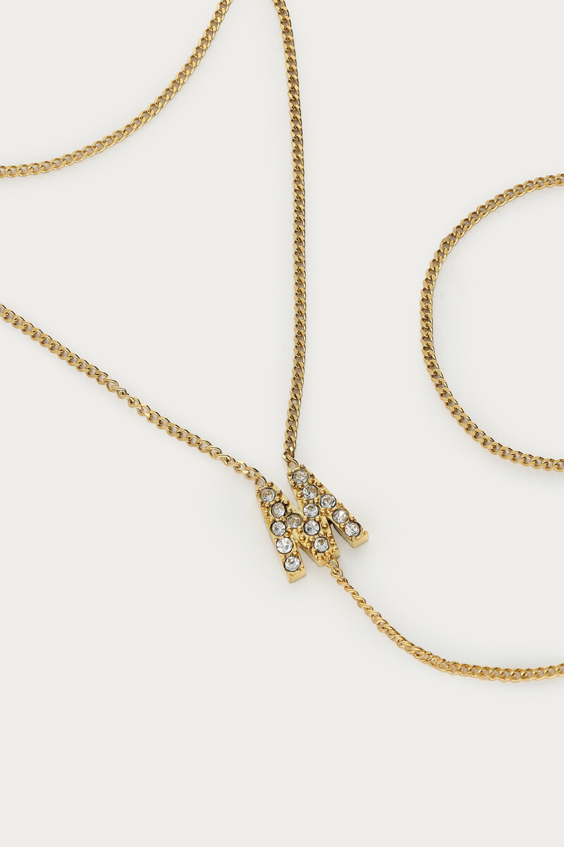 Initial hand chain with rhinestones | My Jewellery