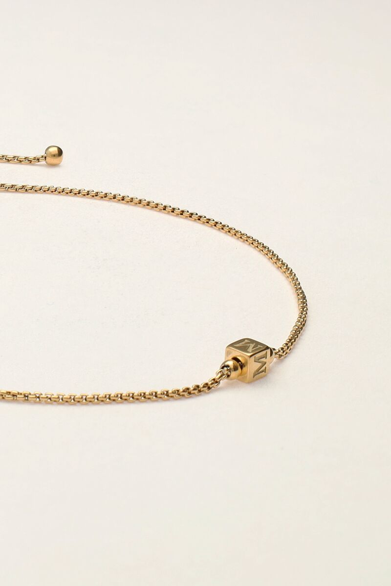 Minimalist necklace with cube initial  | My Jewellery