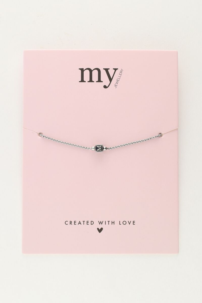 Minimalist necklace with cube initial  | My Jewellery