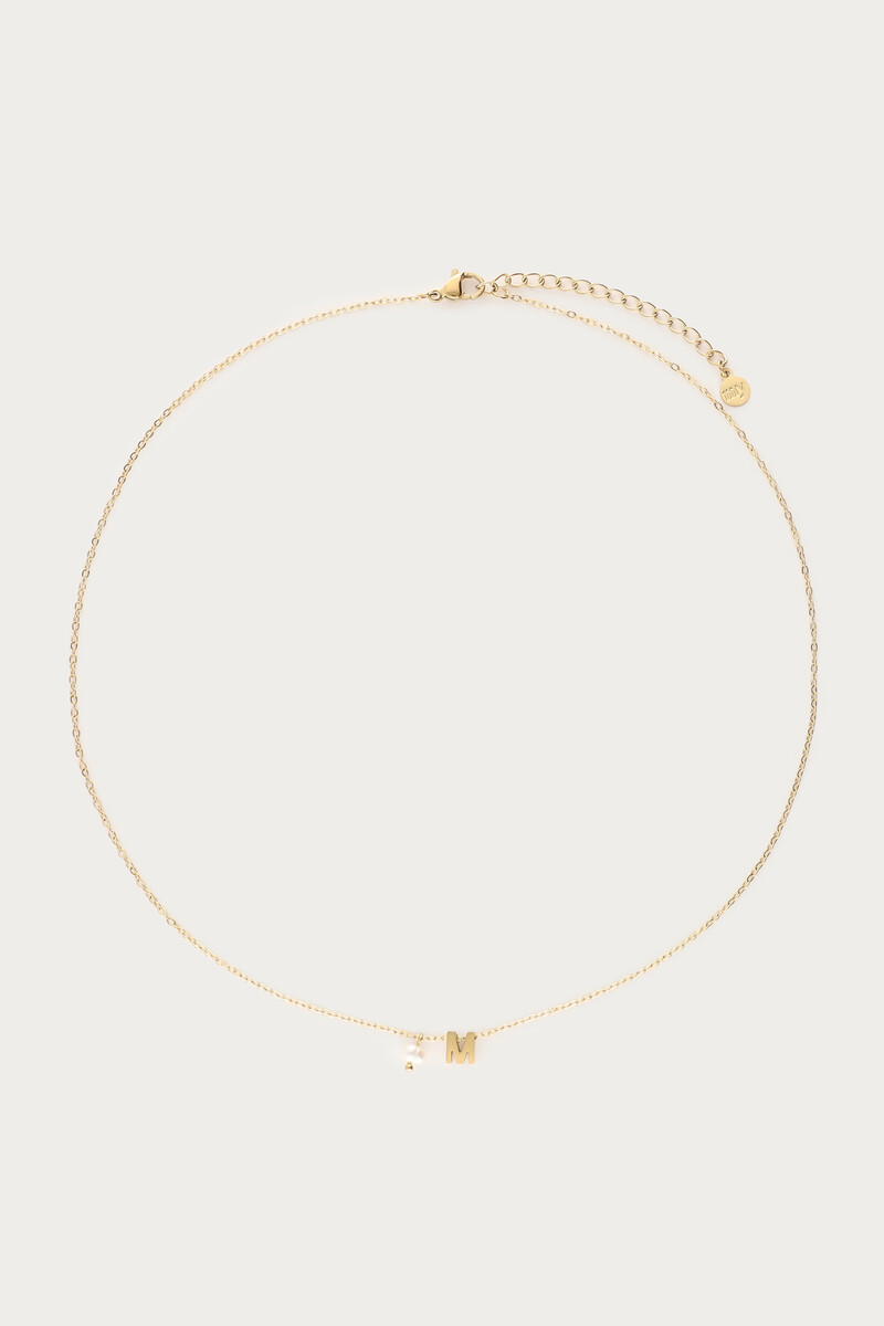 Initial necklace with freshwater pearl | My Jewellery