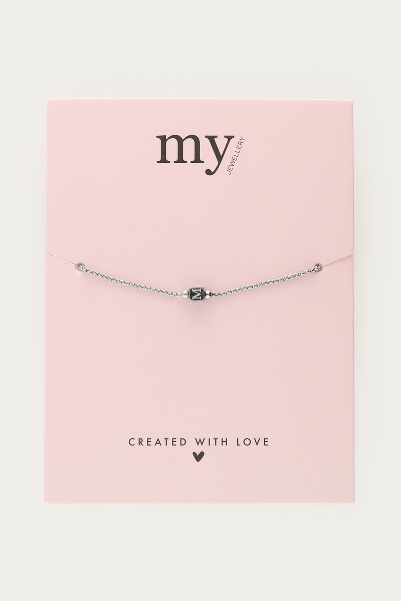 Minimalist bracelet with cube initial | My Jewellery