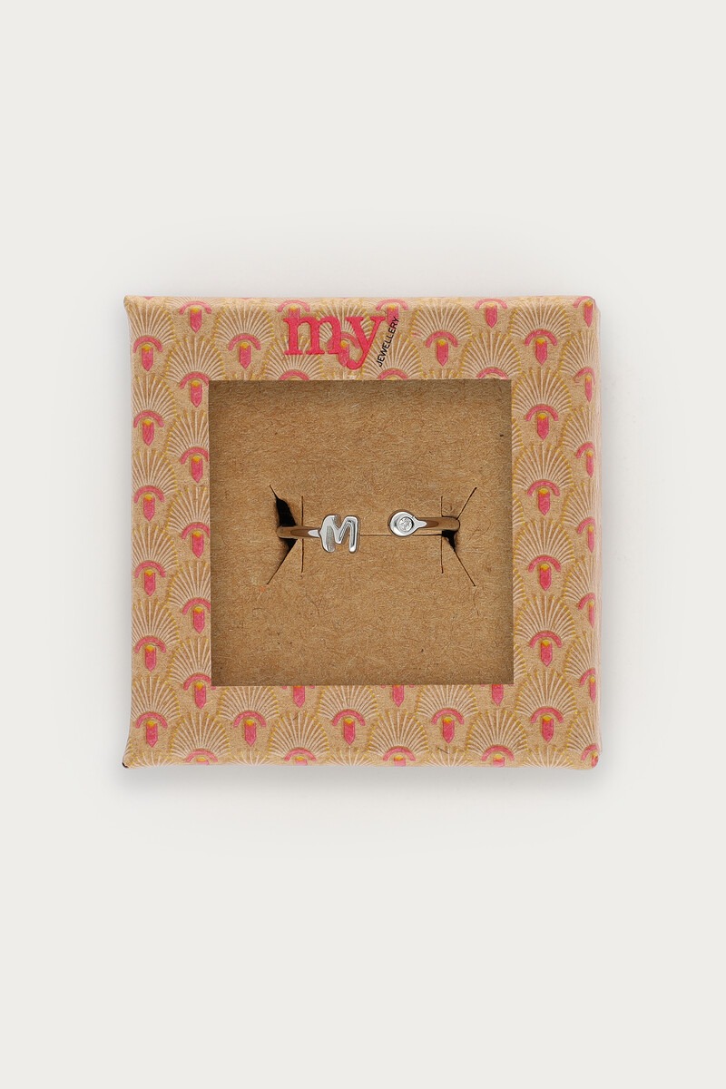 Initial ring with rhinestone | My Jewellery