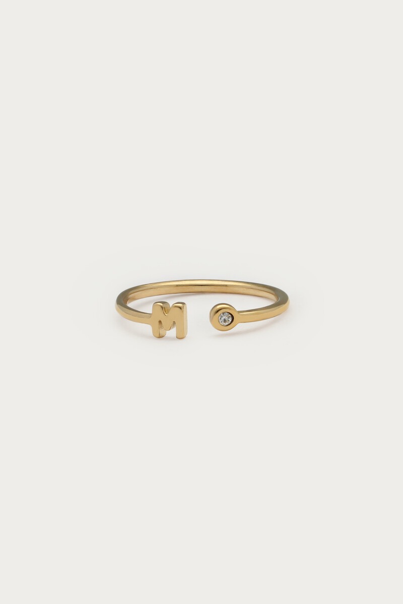 Initial ring with rhinestone | My Jewellery