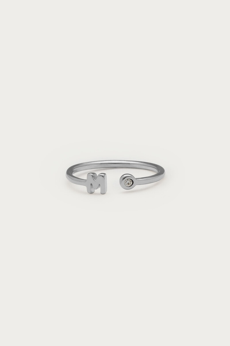 Initial ring with rhinestone | My Jewellery