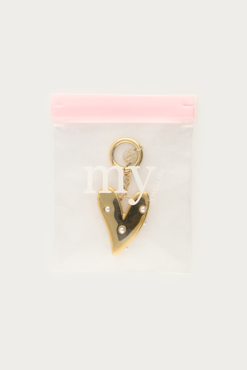 Keychain heart with faux pearls | My Jewellery