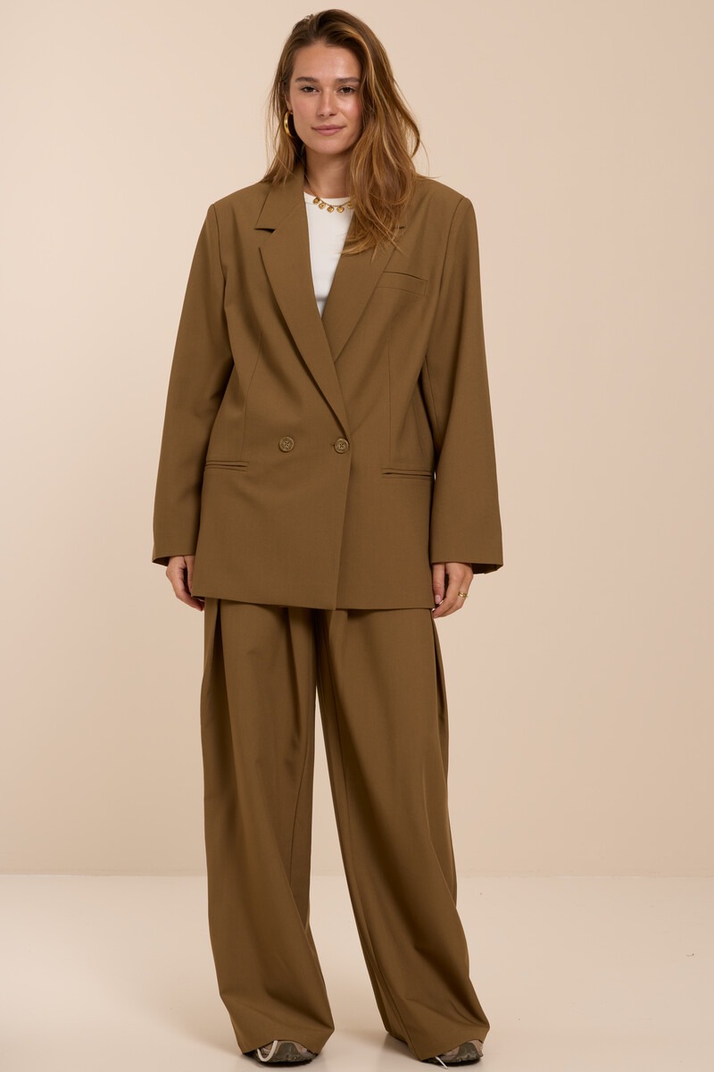 Khaki green trousers with pleats | My Jewellery