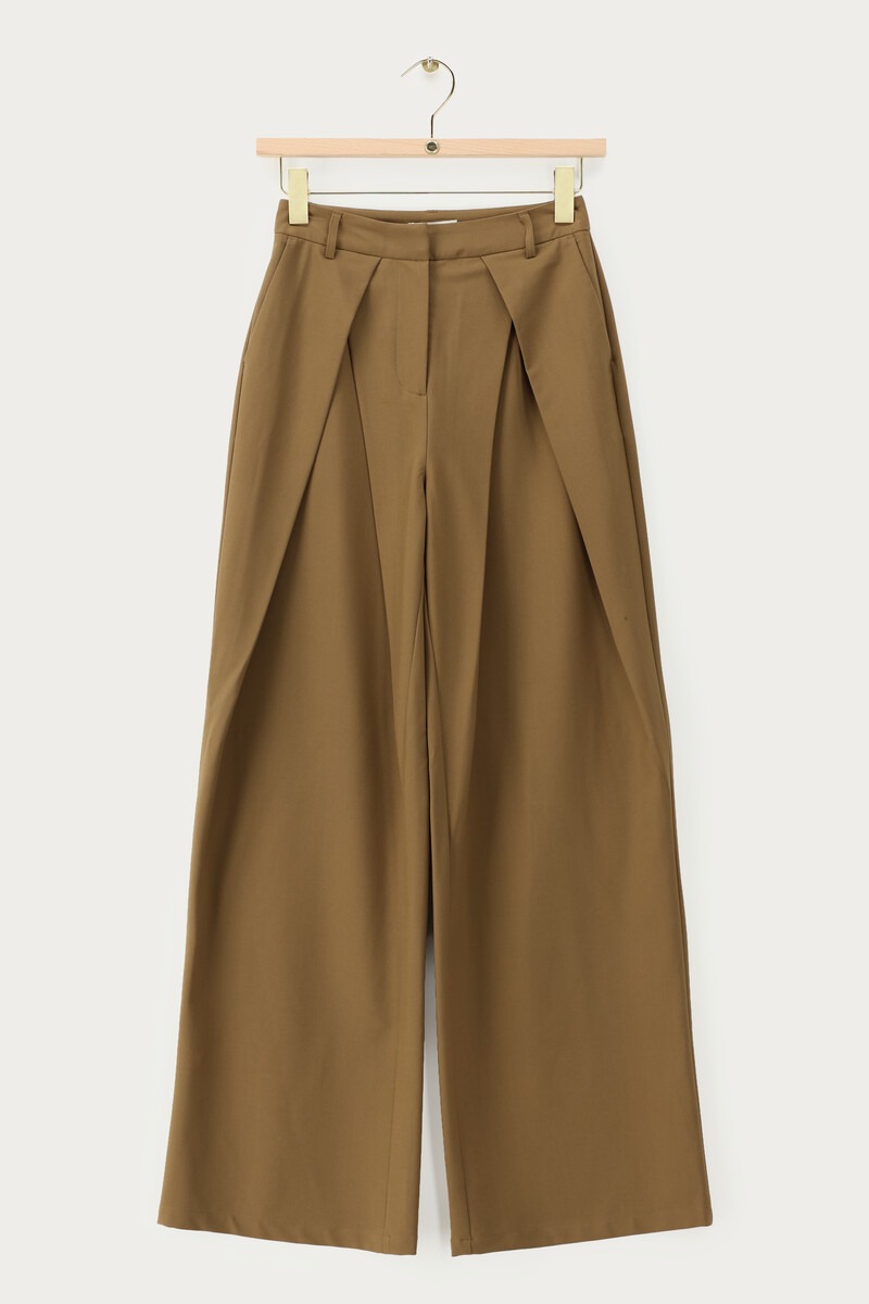 Khaki green trousers with pleats | My Jewellery