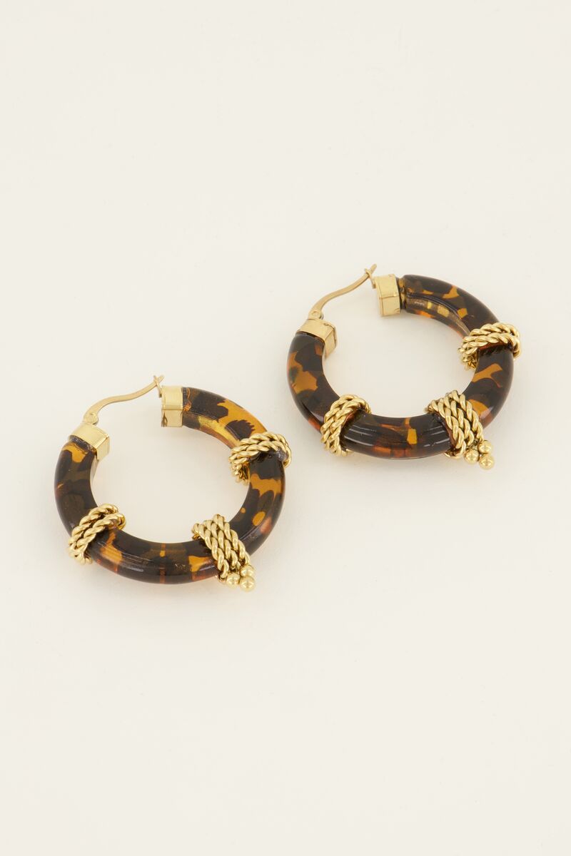 Large round mottled chain link earrings | My Jewellery