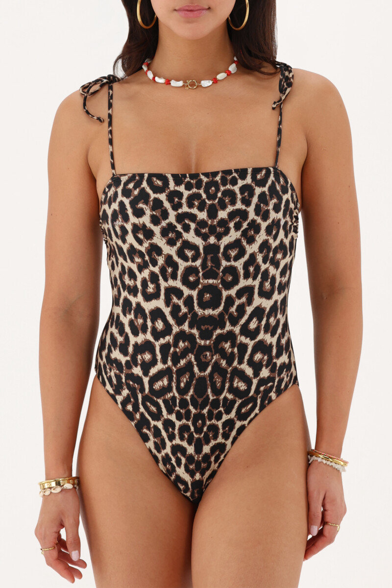 Leopard print swimsuit with bows | My Jewellery