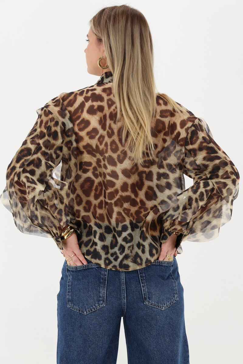 Leopard print chiffon blouse with ruffles | My Jewellery