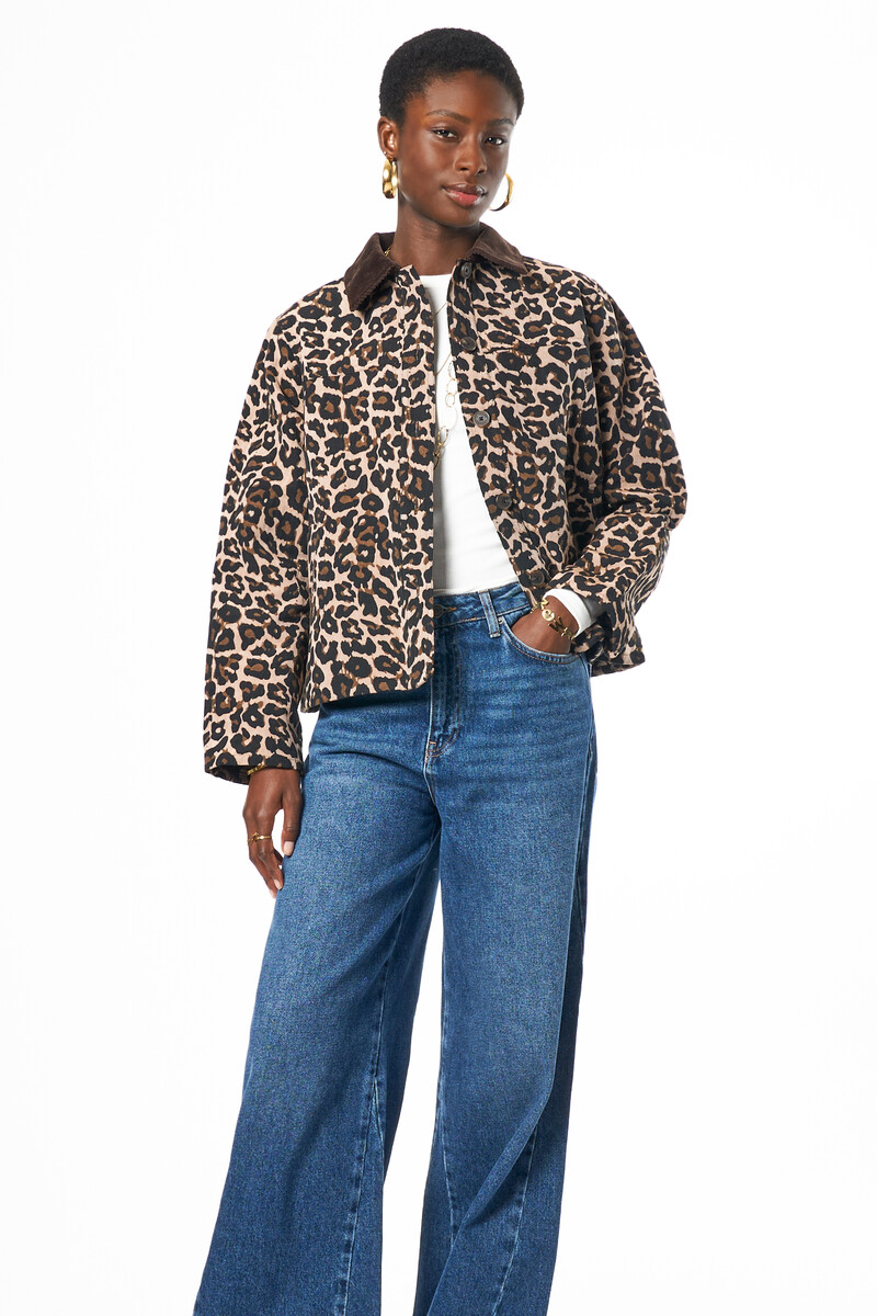 Leopard print jacket with corduroy collar | My Jewellery