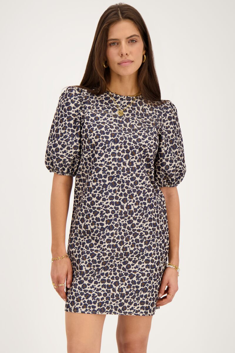 Panther print dress with bows and puff sleeves | My Jewellery
