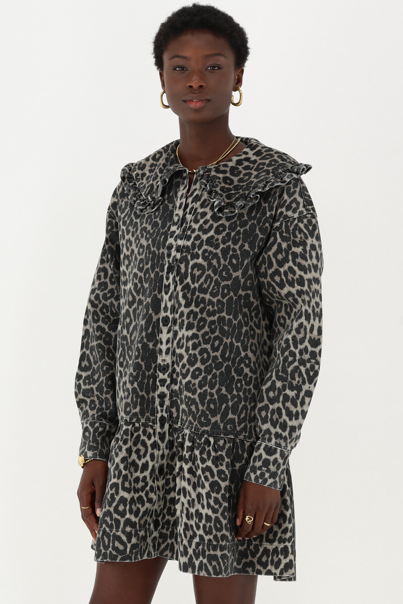 Leopard print dress with collar | My Jewellery