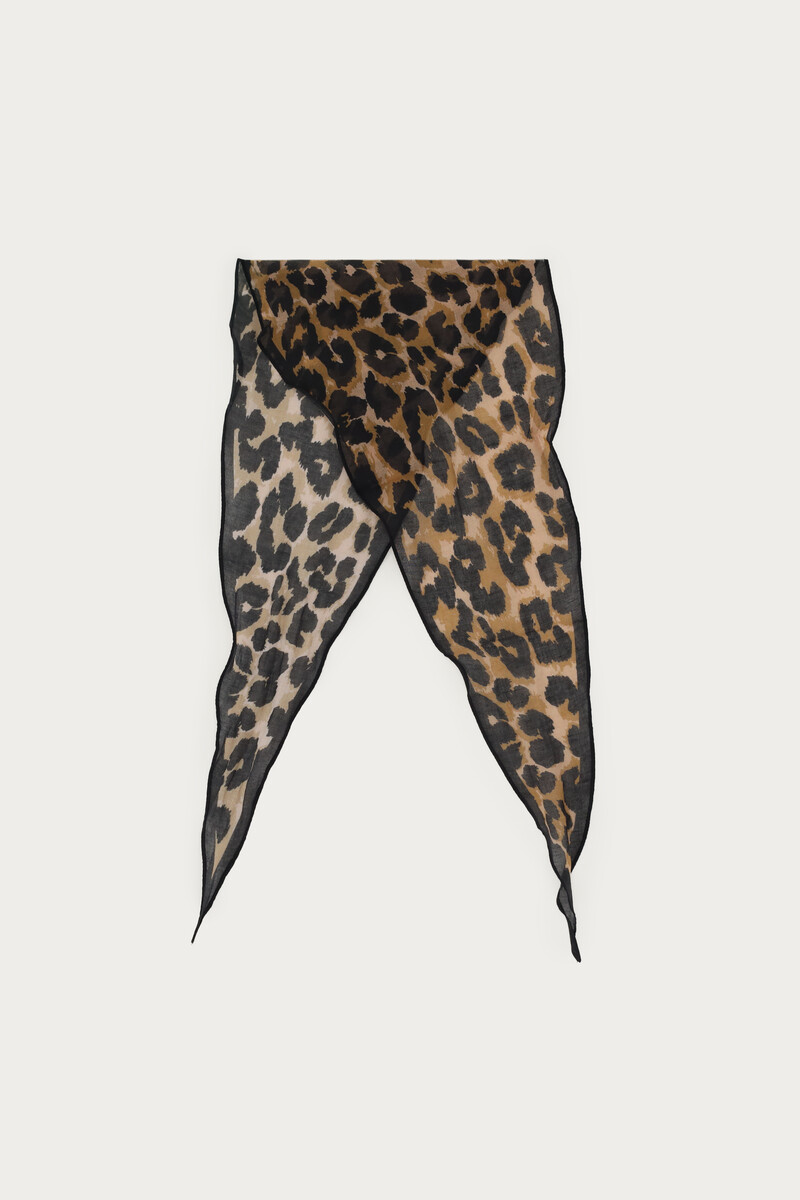Leopard print scarf with black border | My Jewellery