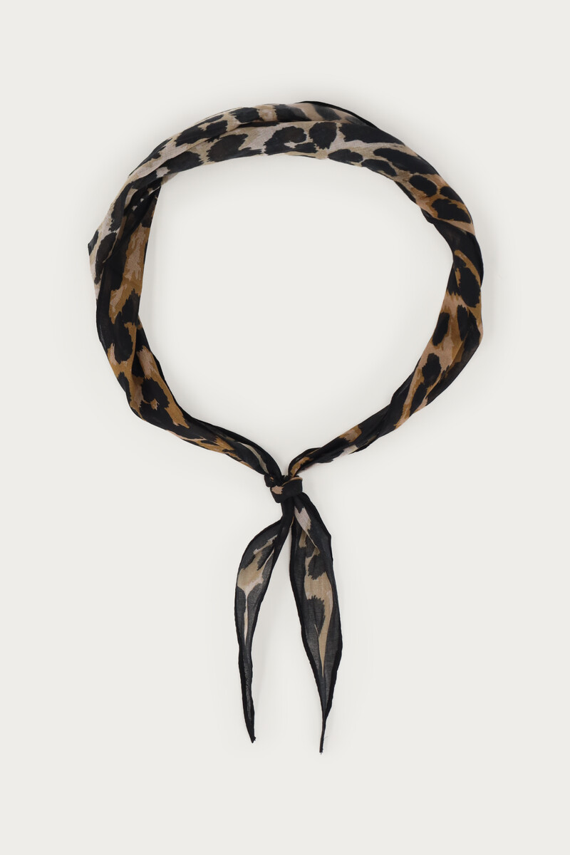 Leopard print scarf with black border | My Jewellery