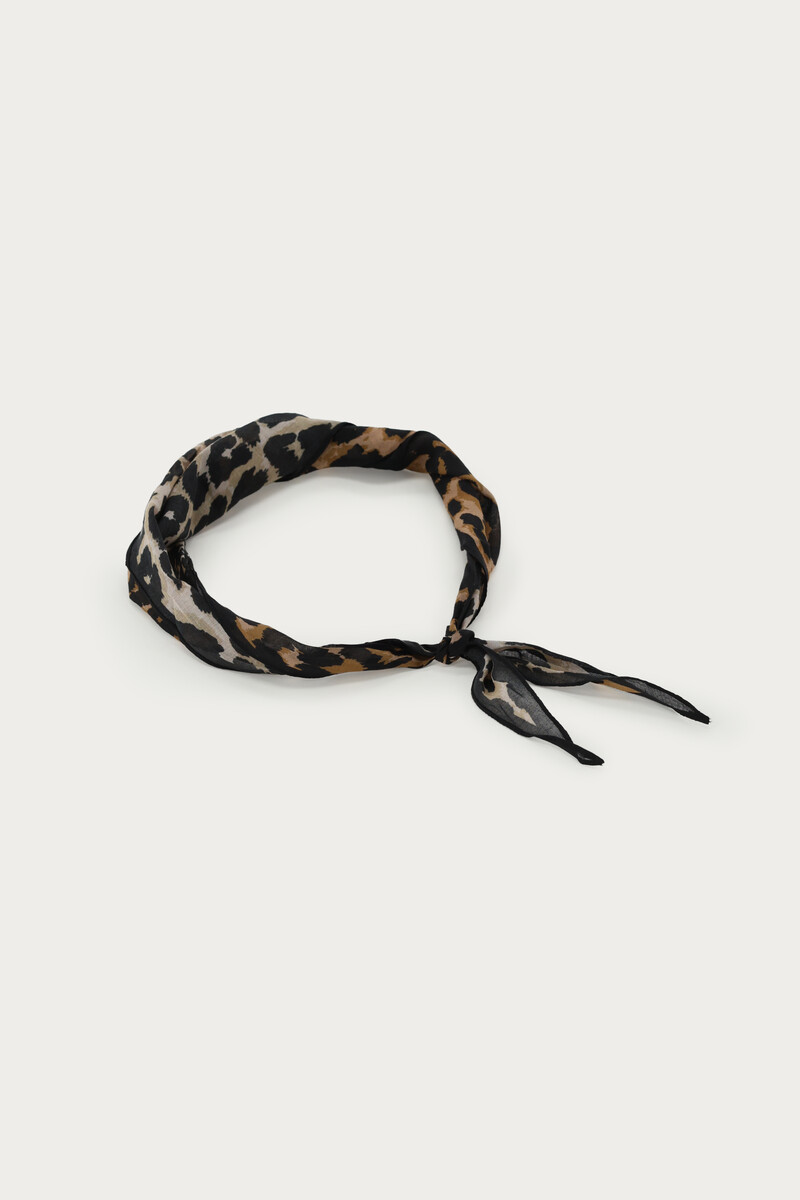 Leopard print scarf with black border | My Jewellery