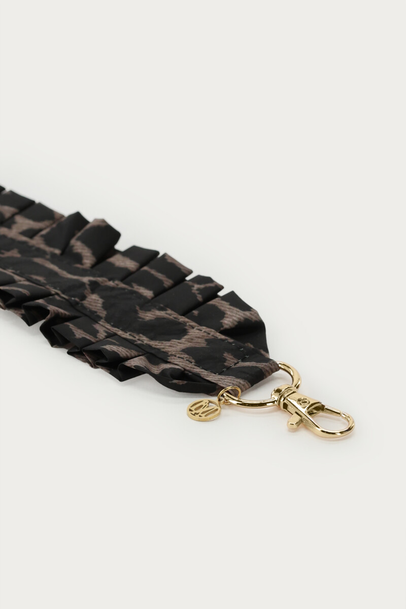 Panther print phone cord with ruffle | My Jewellery