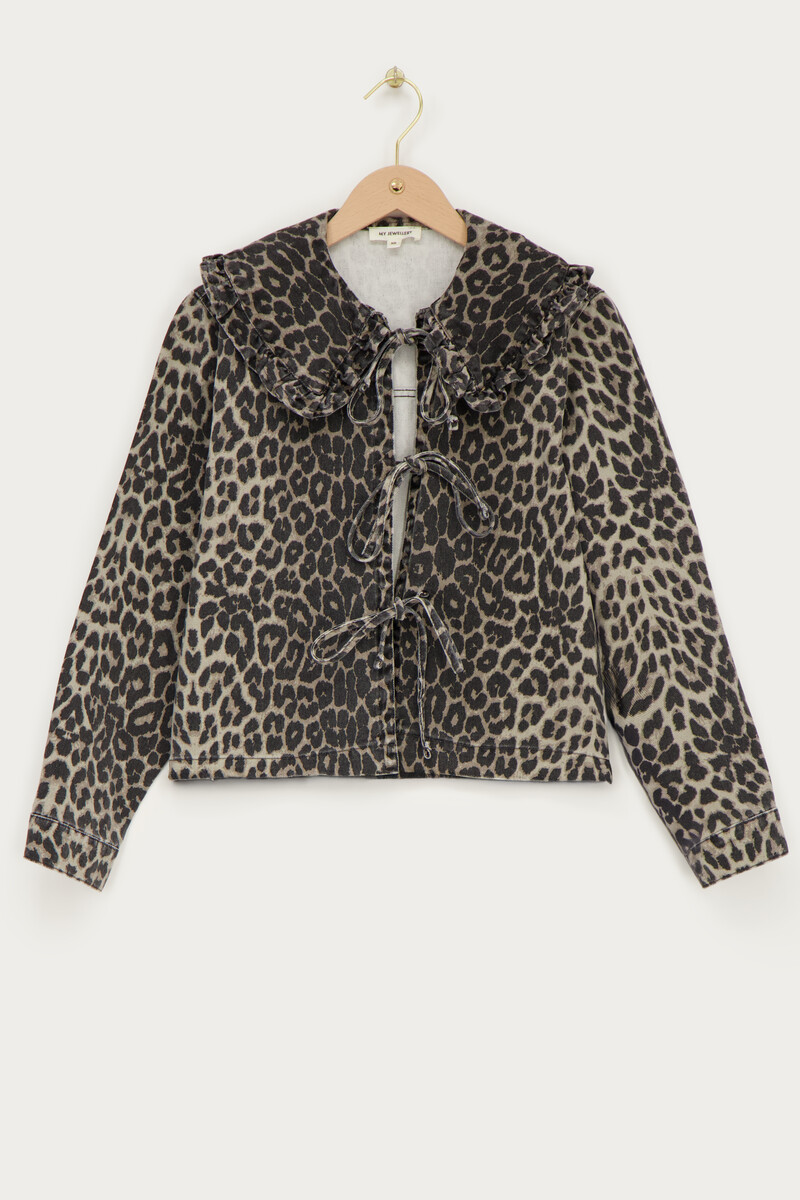 Panther print denim top with bows | My Jewellery