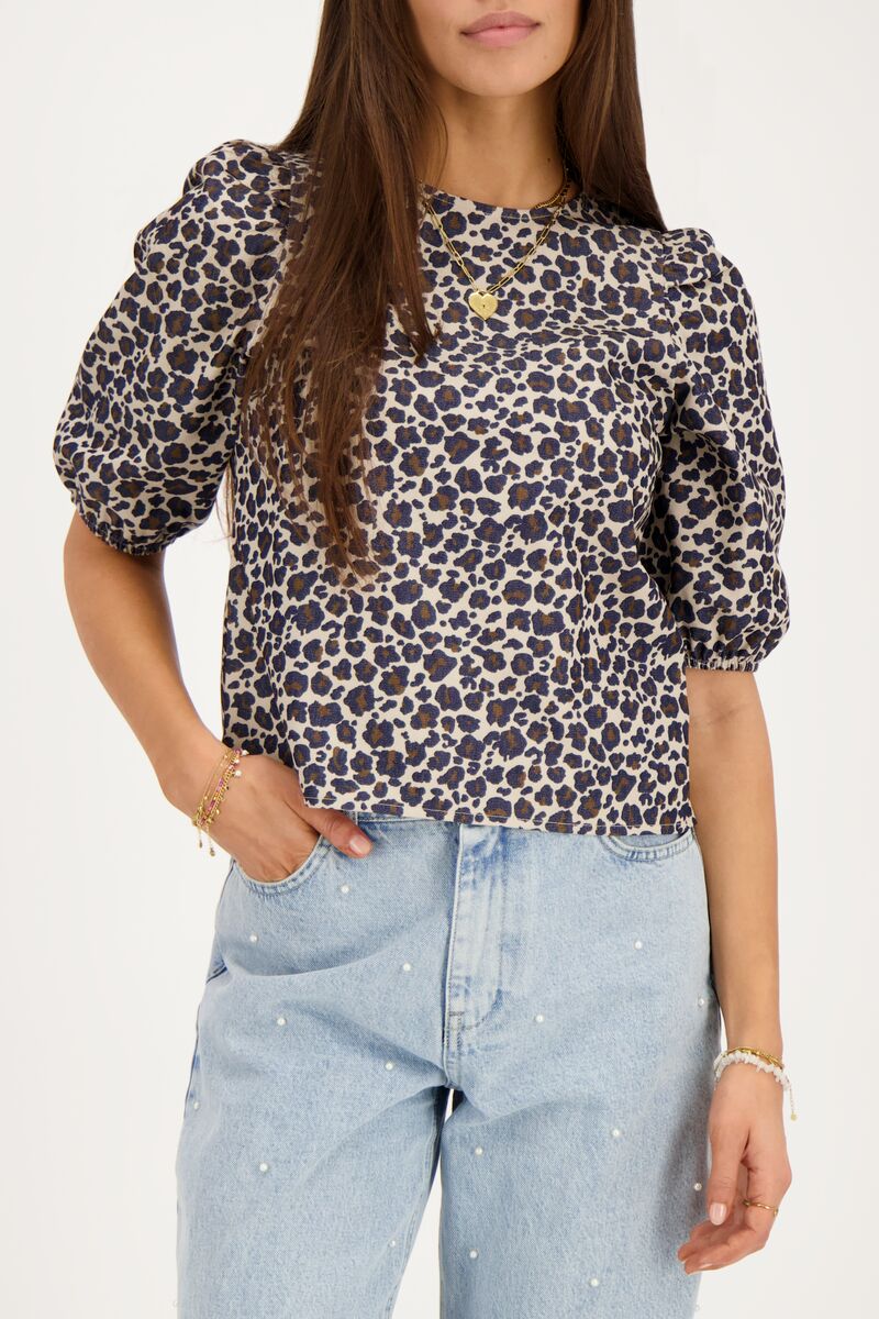 Panther print top with bows at back | My Jewellery