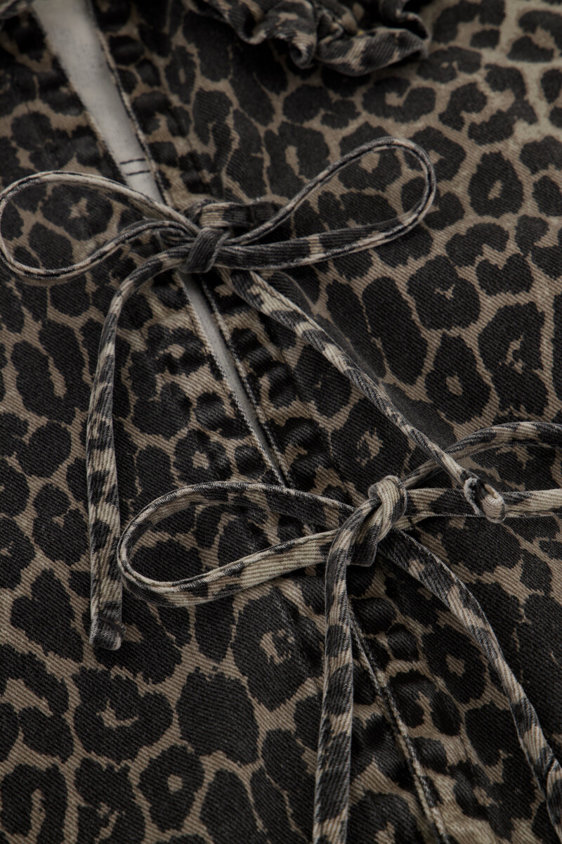 Panther print denim top with bows | My Jewellery