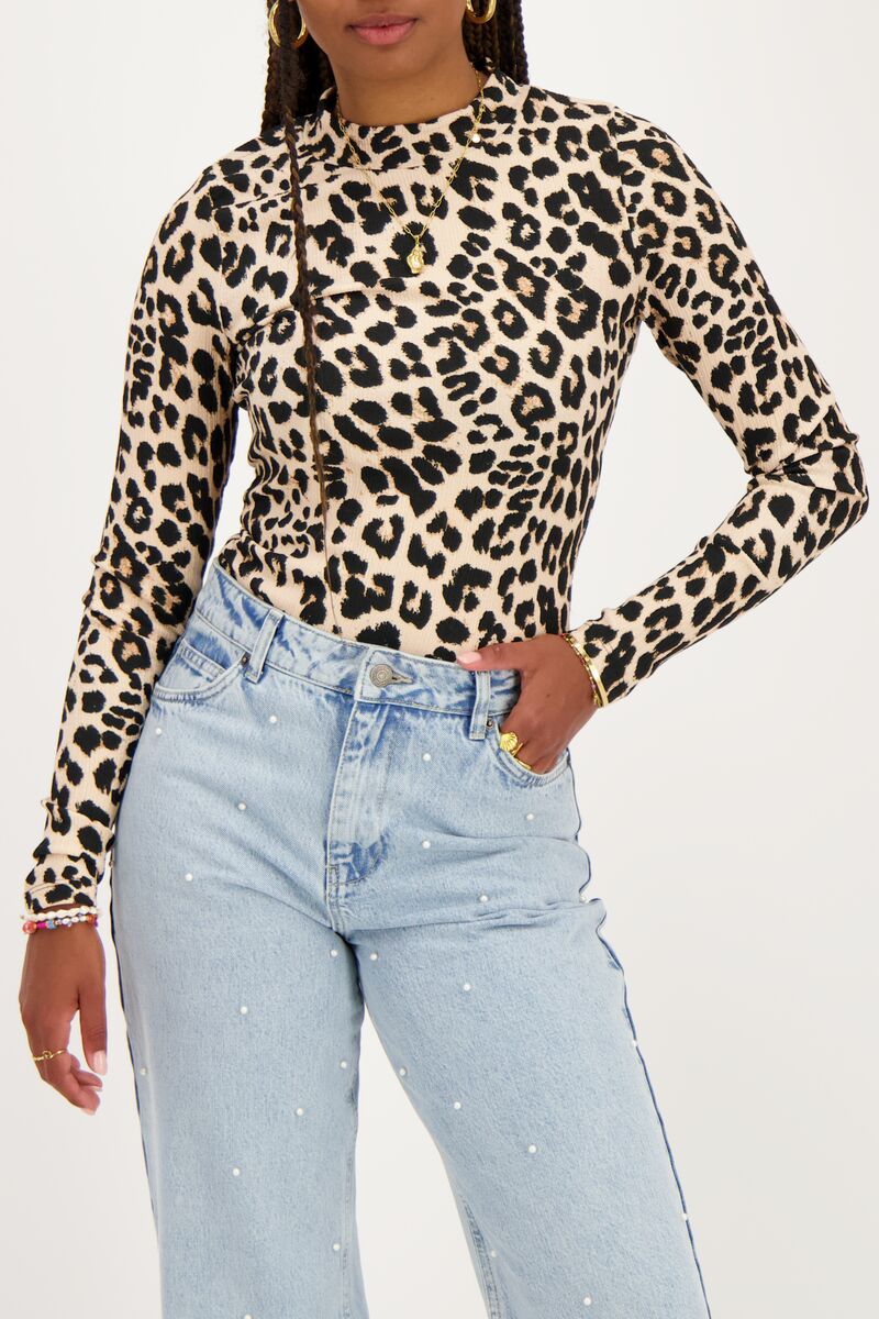 Panther print top with turtleneck  | My Jewellery