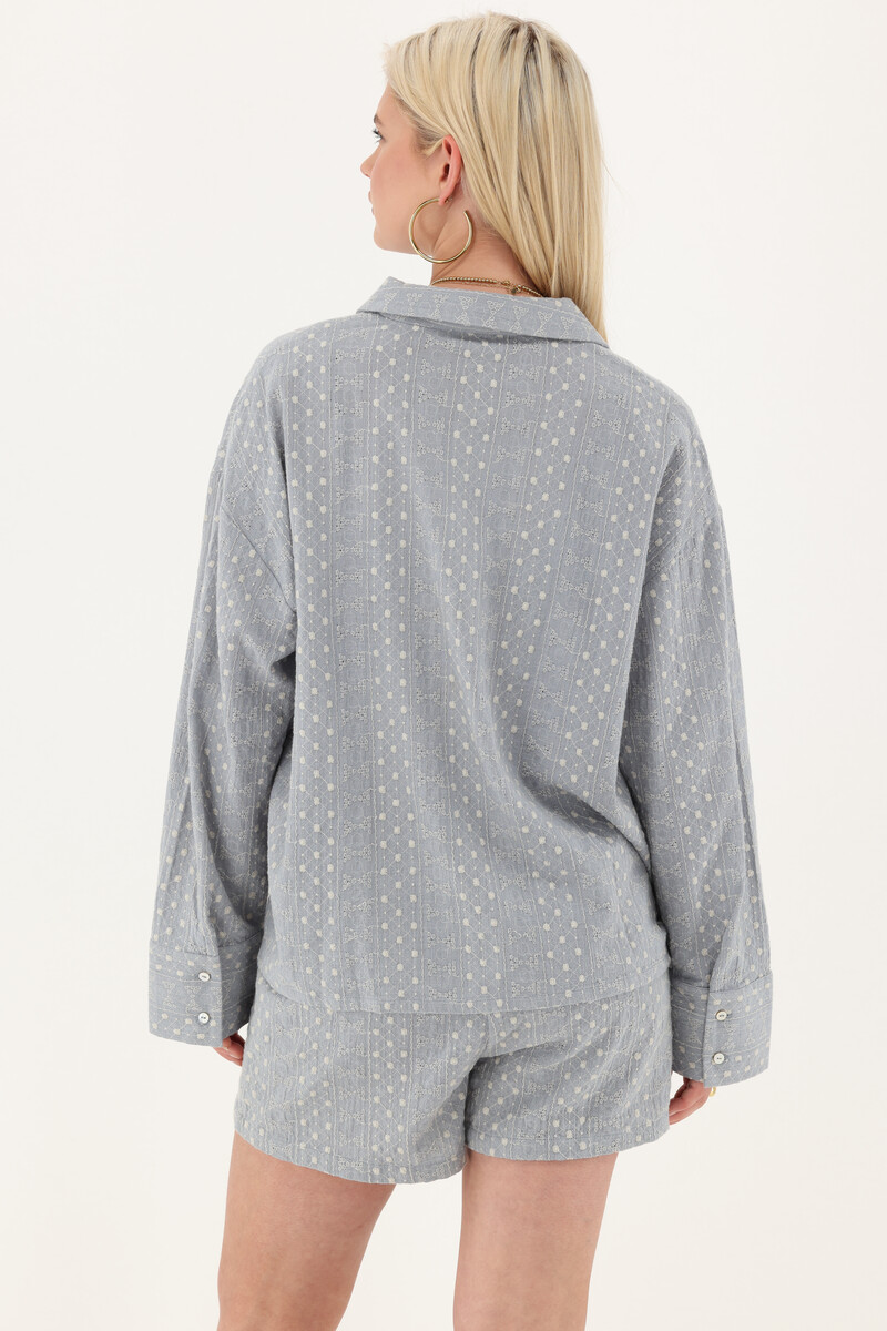 Light blue blouse with embroidery details | My Jewellery