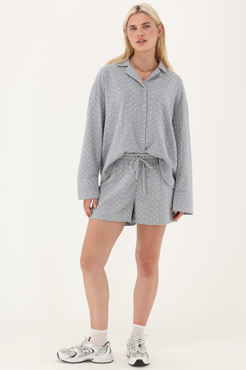 Light blue blouse with embroidery details | My Jewellery