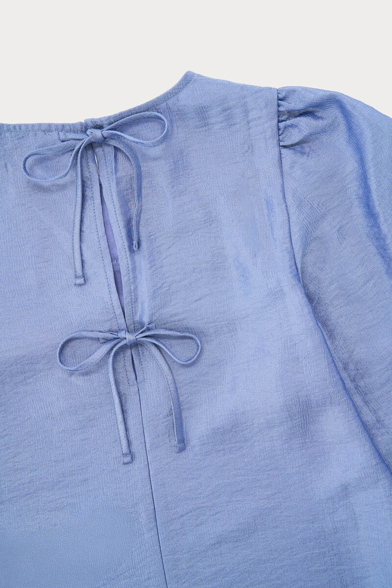 Light blue dress with long puff sleeves | My Jewellery