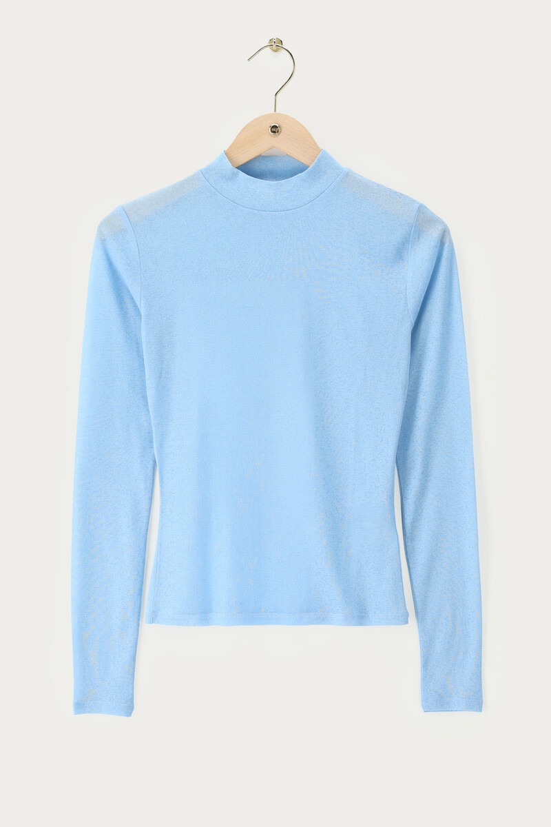 Light blue mesh top with turtleneck | My Jewellery