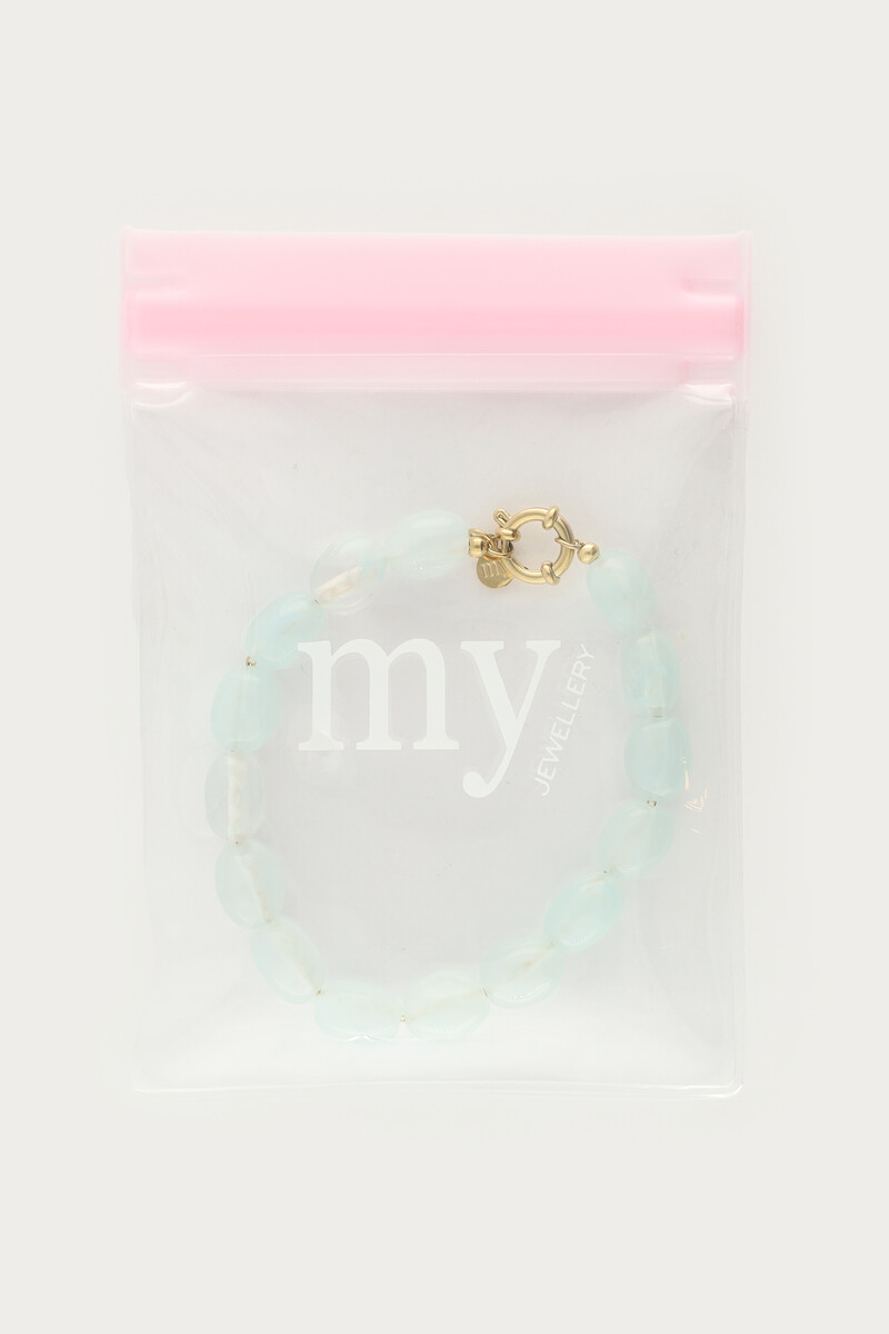 Light blue minimalist beaded bracelet | My Jewellery
