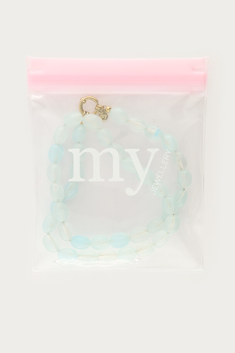 Light blue minimalist beaded necklace | My Jewellery