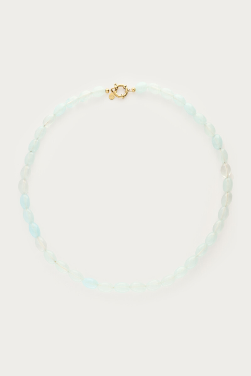 Light blue minimalist beaded necklace