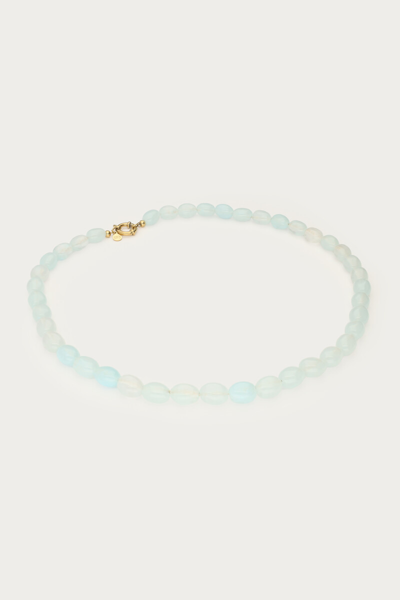 Light blue minimalist beaded necklace