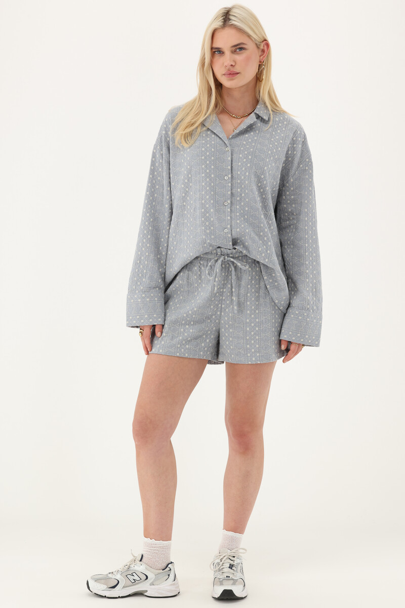 Light blue blouse with embroidery details | My Jewellery