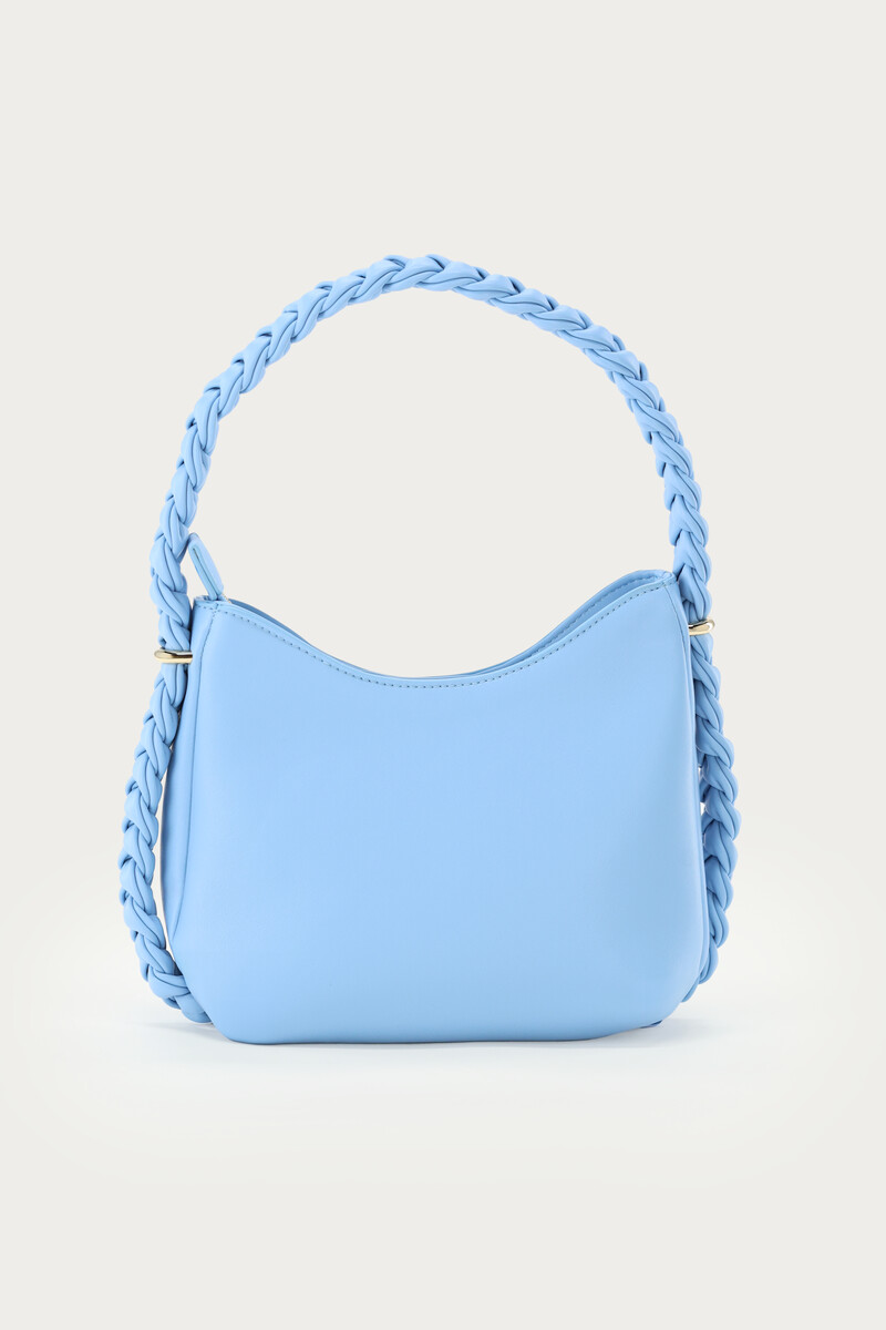 Light blue shoulder bag with braided detail | My Jewellery