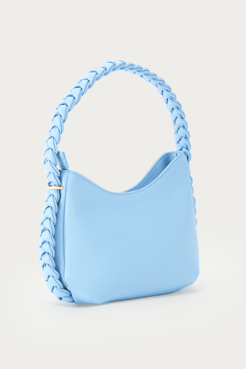 Light blue shoulder bag with braided detail | My Jewellery