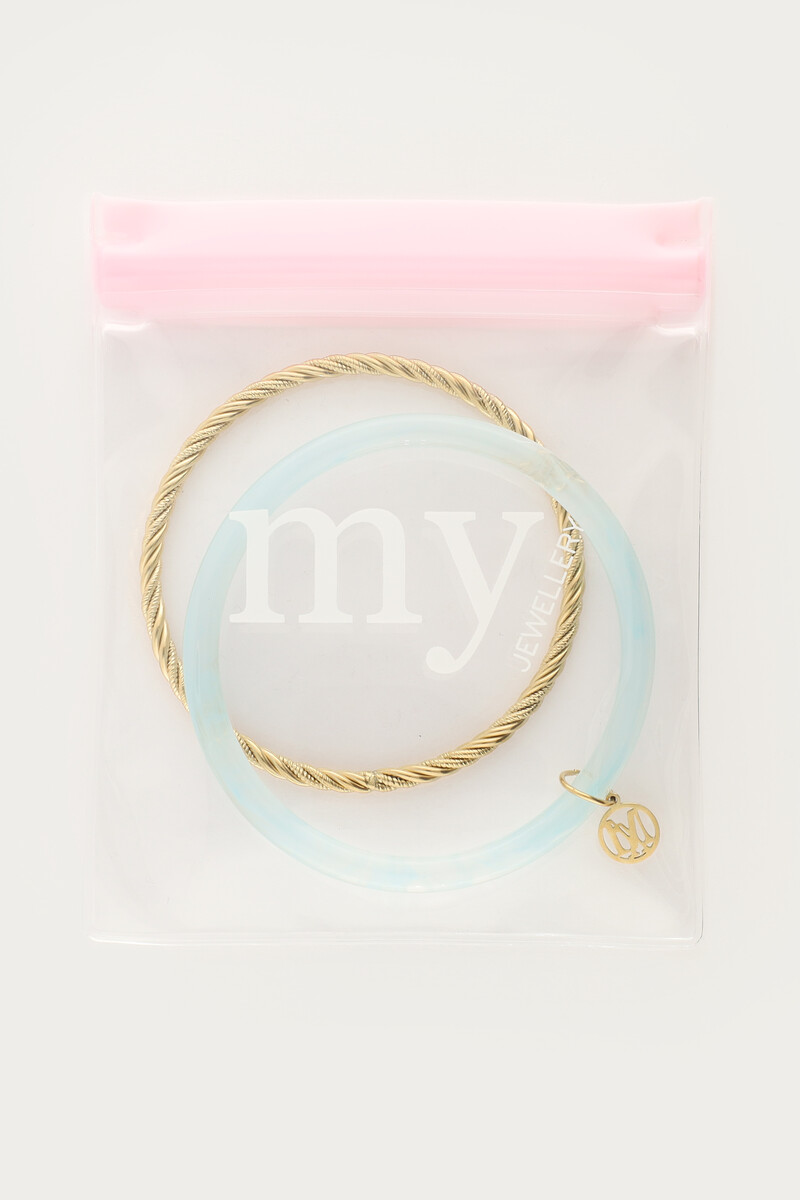 Light blue thin bangle set | My Jewellery