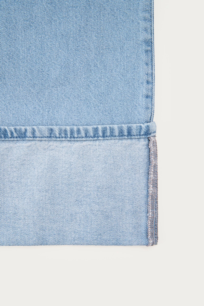 Light blue wide leg jeans with fold-over | My Jewellery