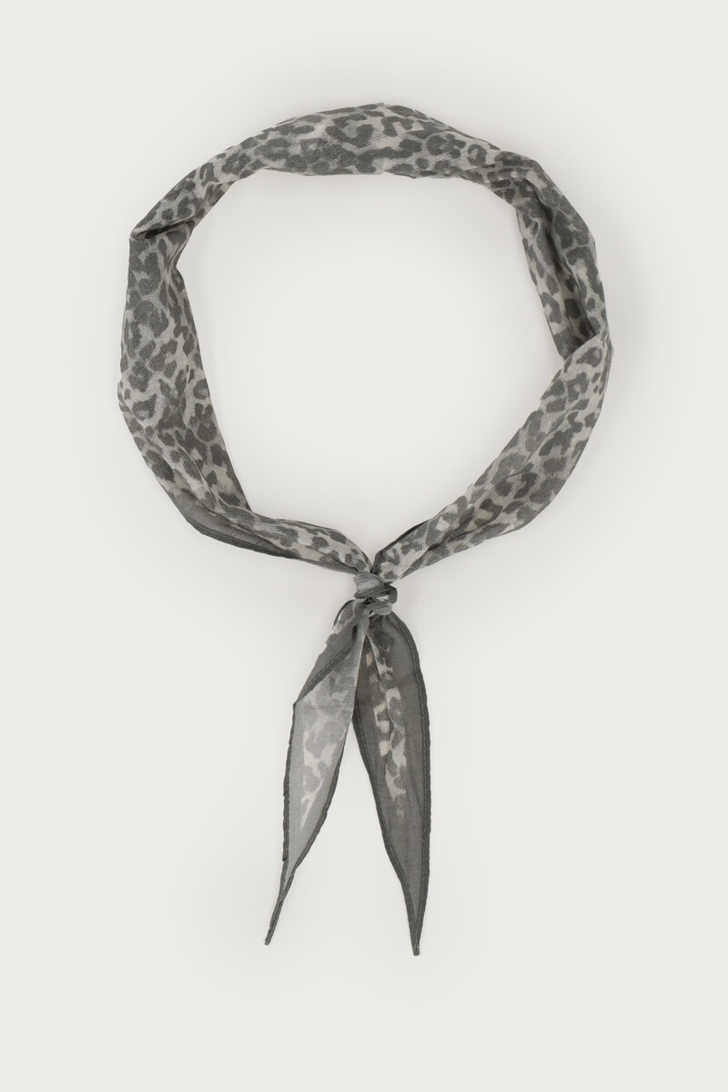 Brown light scarf with leopard print | My Jewellery