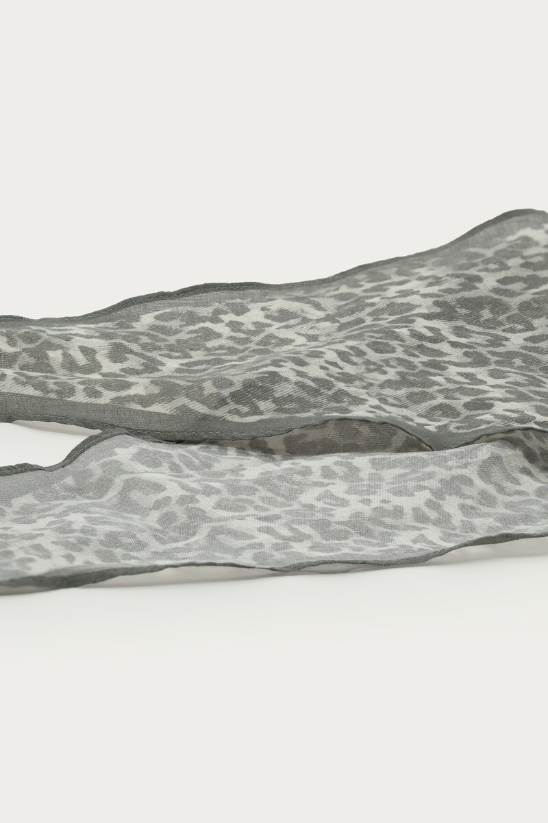 Brown light scarf with leopard print | My Jewellery