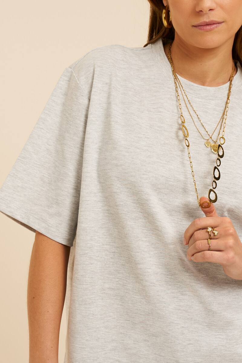 Light gray oversized basic T-shirt | My Jewellery