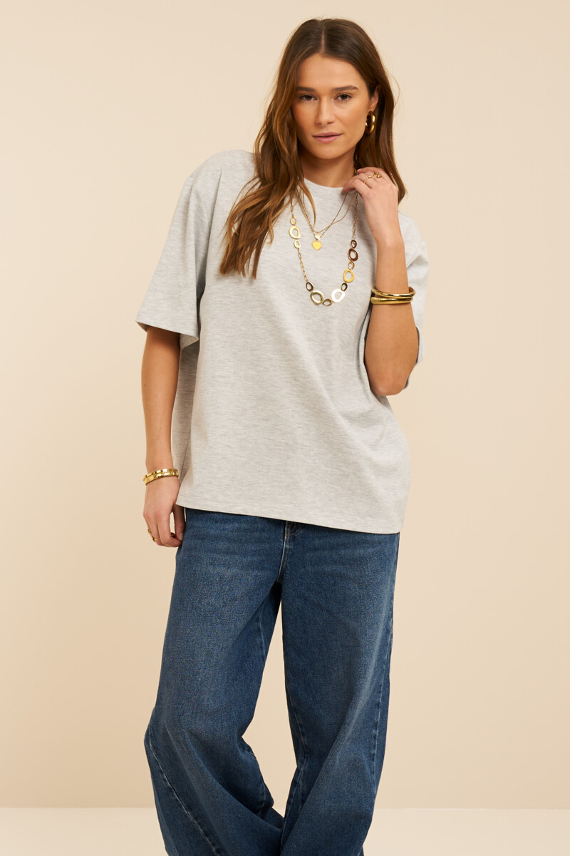 Light gray oversized basic T-shirt | My Jewellery