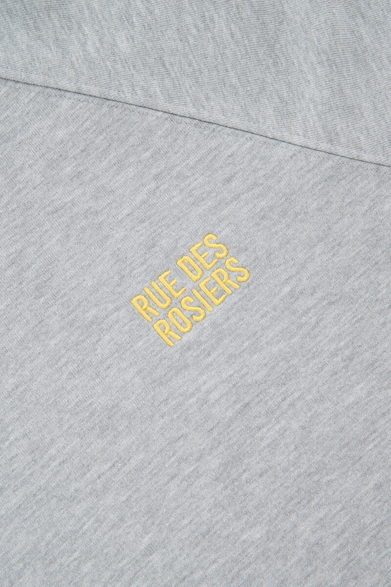 Light gray short-sleeved sweatshirt "Rue des rosiers"