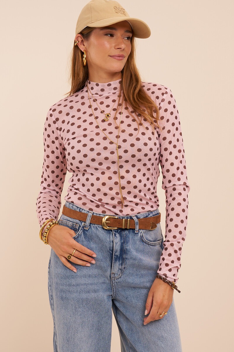 Light pink mesh top with polka dot | My Jewellery