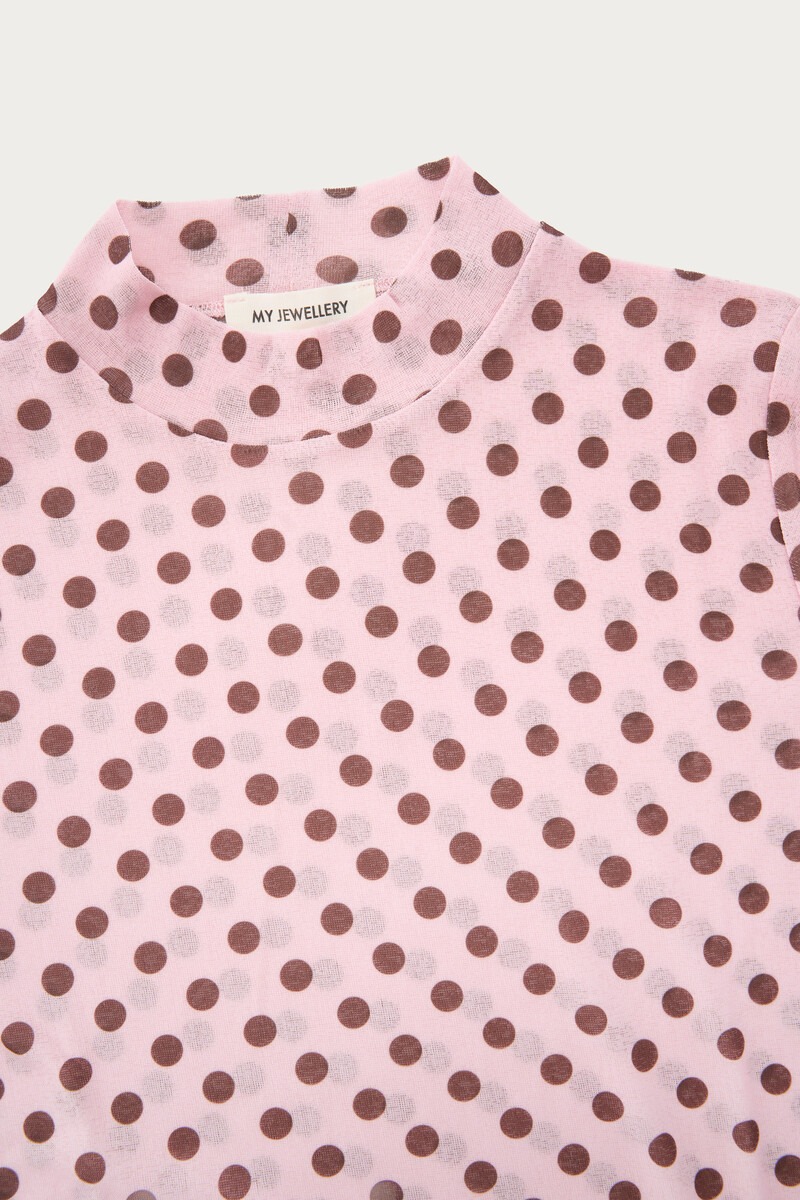 Light pink mesh top with polka dot | My Jewellery