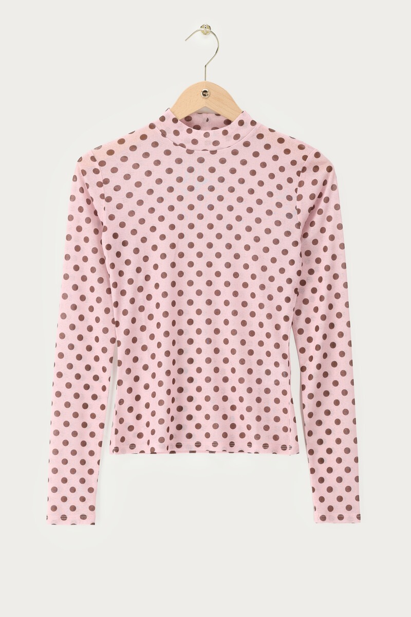 Light pink mesh top with polka dot | My Jewellery