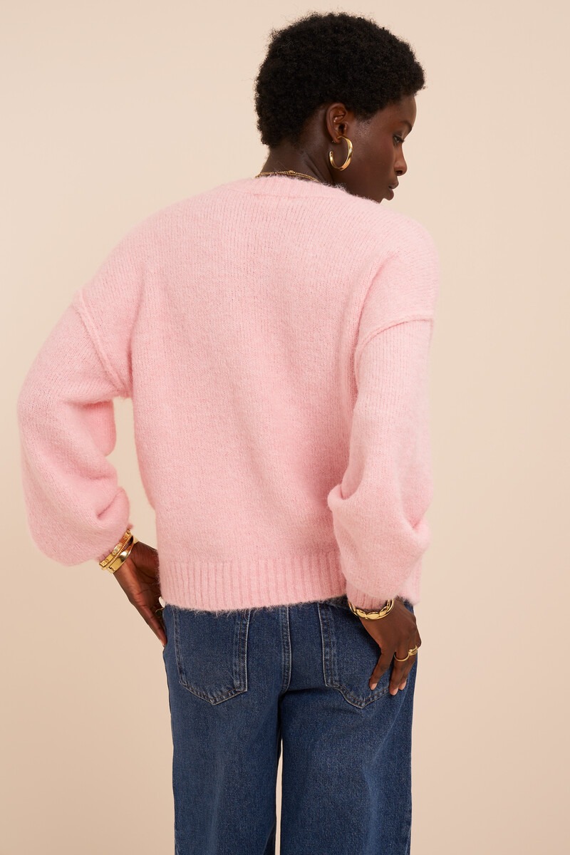 Light Pink Oversized Knitted Sweater | My Jewellery