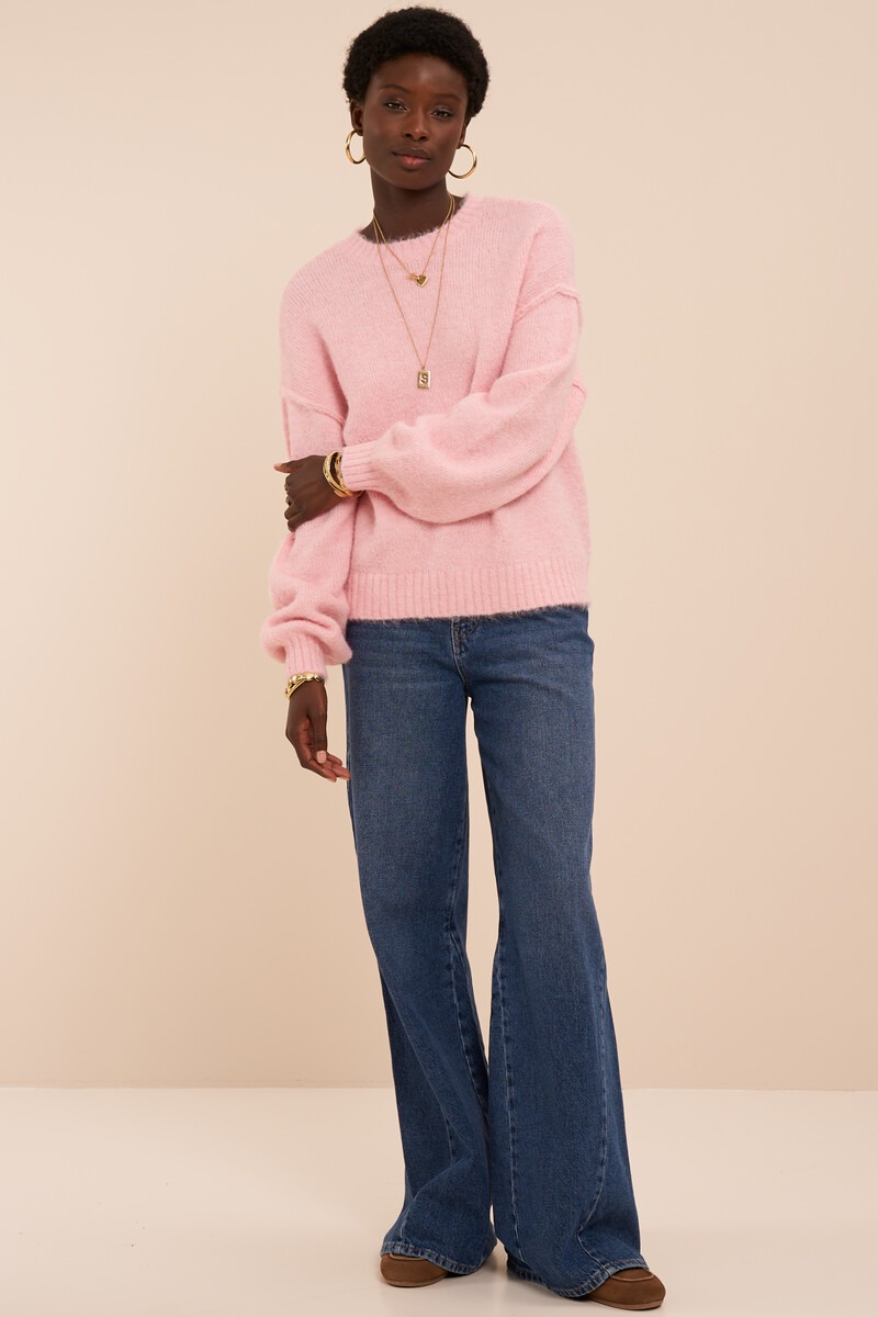 Light Pink Oversized Knitted Sweater | My Jewellery